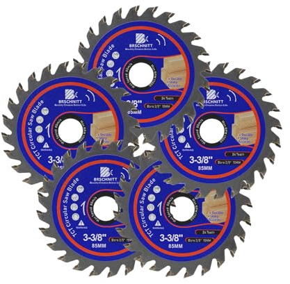 Kreissägeblatt 85x15mm - Sägeblatt Schneller Schnitt， geeignet für Weich und Hartholz, Tischlerplatten und Spanplatten，Hartmetall Zähne, flexibles Stammblatt, Zähne(5pcs)