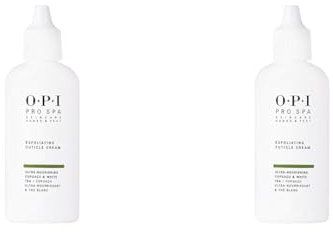 OPI ProSpa Exfoliating Cuticle Cream – sanftes Handpeeling für gepflegte Nagelhaut – mit AHA Peeling-Effekt und wertvollen pflanzlichen Ölen und Extrakten – 27 ml (Packung mit 2)
