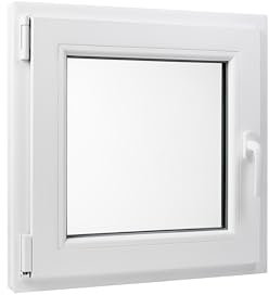 Kunststoff Fenster Dreh/Kipp 50 cm x 50 cm Anschlagrichtung Links inklusive Fenstergriff