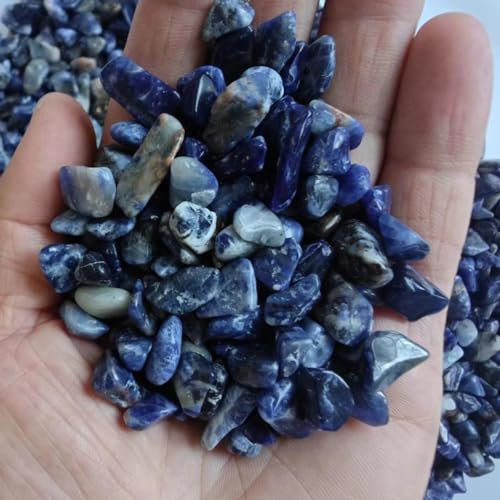 Wambere 100g 7mm-9mm Kleinkörniger Kieskristall,Farbsteine Kleiner Dekorativer Kies,Bastelkies Gartenkies Aquarienkies Kieselstein Zierkies Entmagnetisierungsstein für Aquariendekorationen,Blau B