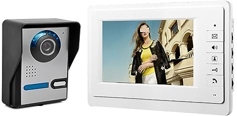 nmbhus Système D'interphone D'entrée De Sonnette De Téléphone De Porte Vidéo Filaire De Moniteur De Sécurité À La Maison 7''inch(Size:B KIT)