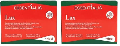 Essentialis Lax – Con Sen, Hinojo, Magnesio, Plantago, Alga de Roca, Malvavisco y Aloe Vera - Facilita el Tránsito Intestinal y Alivia el Estreñimiento de Forma Natural – 30 Comprimidos veganos