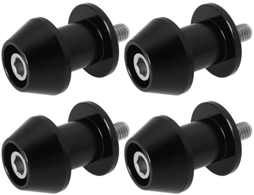 ECSiNG 2 Paar M6 Motorrad CNC Schwingenspulenständerschraube Motorrad Startrahmenschraube 6mm Hochpräziser Rennadapter für Montageständer Schwarz