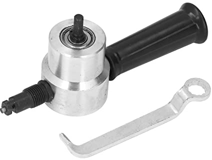 Metal Shears Drill Attachment, Sheet Metal Nibbler with Compact Size Double Head Electric Nibbler, Metal Nibbler Cutter, Aluminium Alloy Sheet Nibbler Metal Roofing Cutting Tools