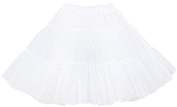 Vlazom Jupon Femme Court Jupon sous Robe de Mariée pour Robes de Mariée Jupe Tulle Vintage Fond de Robe A-Ligne Tutu，Blanc，L-XL