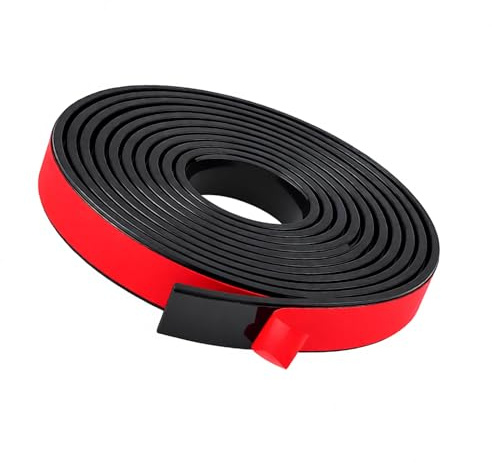 Bandes de Caoutchouc Adhésives, (20mm x 3mm x 3m) Tapis en Néoprène, Bandes de Caoutchouc Solide, pour Le Rembourrage et la Réduction des Vibrations, Noir