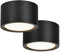 KYOTECH 2x LED Spots en Saillie - 3000K Spots de Plafond Noir Mat 6W 550LM GX53 Spots en Saillie - Ø95x55mm en Saillie 230V Plafonnier Spots Plafonnier pour Chambre à Coucher Salon