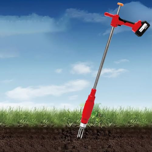 XGHDPBM Désherbeur électrique Robuste avec 3 Griffes et Batterie, Outil de désherbage Manuel Efficace for Le Jardinage Debout, for désherber Les pelouses et Les Jardins.