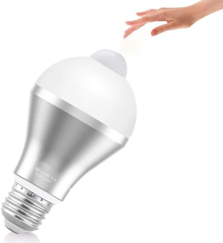 HEEPDD Ampoule à Détecteur de Mouvement, Ampoules LED PIR Intelligentes 9W avec Marche/arrêt Automatique pour Escaliers, Porte d'entrée, Garage