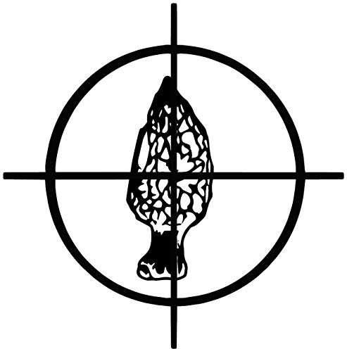 Morel Hunter Morchella Mushroom Picker Vehicle Decal Window Sticker Black 4 x 4 White Oracal Vinyl for Smooth Flat Surfaces