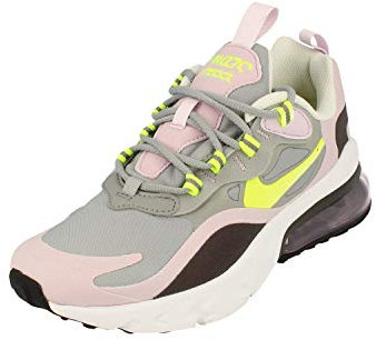 Nike BQ0103-010-7Y Bambini e Ragazzi Air Max 270 React (GS) Particle Grey/Lemon Venom/Iced Lilac/off Noir