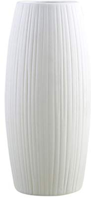 Vosarea Keramik Vase Weiß Blumenvase Moderne Keramikvase Vasen für Wohnzimmer Büro Tisch Vase Deko