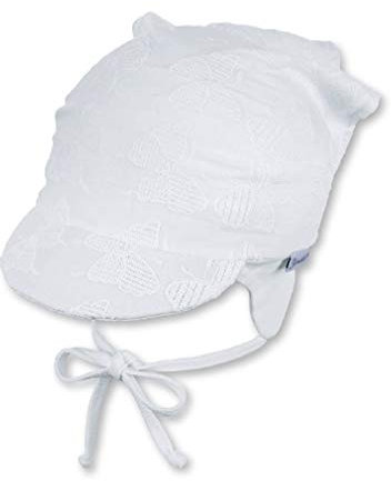 Sterntaler Baby Mädchen Kopftuch mit Schirm Sonnenschutz, Größe:45, Farbe:Weiss (500)