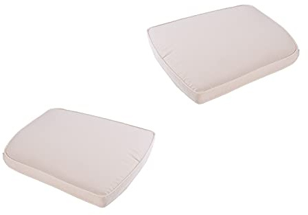 Pack 2 cojines para sillas de jardín, Forma curva, color beige, Medidas 45x47x5 cm, Repelente al agua, Desenfundable, Funda de cojín con relleno para sillas de terraza, Cojines silla de comedor jardín