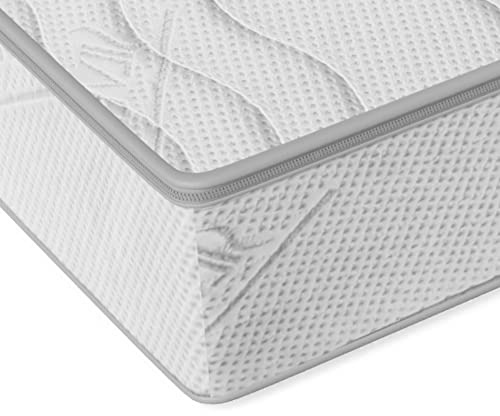 MSS e.K. exklusiver Border-Matratzenbezug Silver, 160x200, Matratzenhöhe 20-22 cm, Sommer- & Winterseite, Trage- Wendegriffe, waschbar 60°C, schadstoffgeprüft