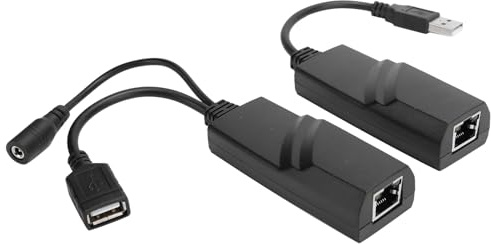 Cable de extensión de Red, tamaño pequeño USB2.0 a RJ45 Adaptador convertidor Extensor CAT5E / CAT6 100-240V para cámaras USB, impresoras, cámaras Web, teclados(EU)