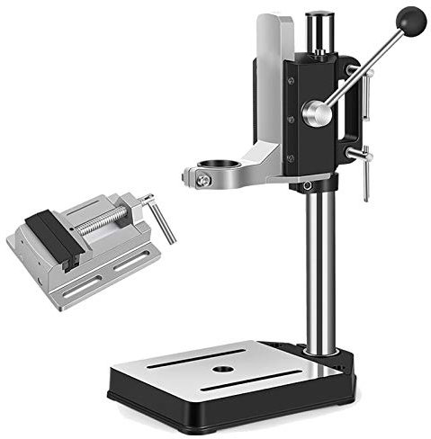 Soporte Taladro Columna Soporte Taladro Vertical Con Tornillo Banco Multifunción Profundidad De Perforación 60 Mm Ajustable Profesión Con Tornillo Banco Para Taladro Eléctrico