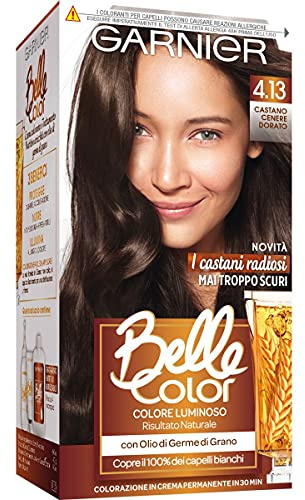 Garnier Haarfarbe Schöne Farbe, helle Farbe und natürliche Reflexionen, deckt 100% der weißen Haare, goldenes Aschbraun