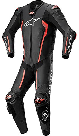 Alpinestars Missile V2 Costume da moto monopemo in pelle, nero/rosso, 56