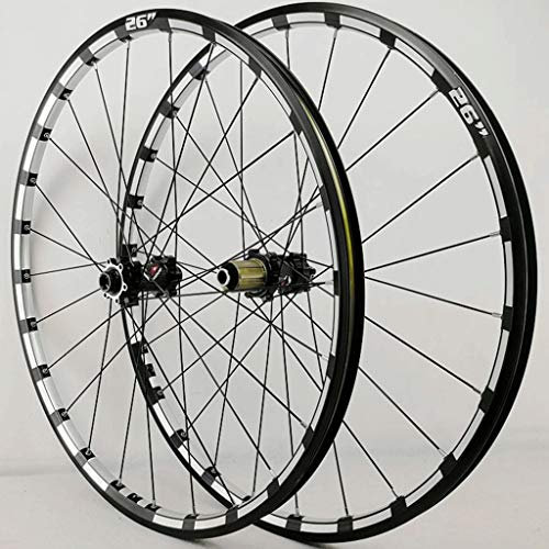 LHHL Fahrradteile MTB Fahrradradsatz 26 27.5 29 Zoll CNC-Felgen Durch Achse Fahrrad Vorder- Und Hinterrad Scheibenbremse Rad Fahren Abgedichtete Lagernabe 24 Loch 7-11 Geschwindigkeit Kassette