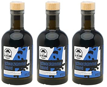 DIE ÖLFREUNDE ''Schwarzkümmelfreund'' | 3er Sparset | Schwarzkümmelöl 3x0,2l | hochwertig kaltgepresstes Öl | reines Schwarzkümmelöl | nachhaltiges Speiseöl mit Omega 3 und Omega 6 Fettsäuren
