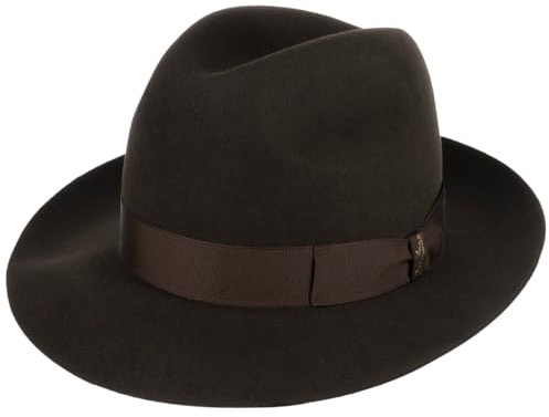 Borsalino Marengo Haarfilz Bogarthut Haarfilzhut Fedora Herrenhut Damen/Herren - Made in Italy Wollhut Filzhut mit Ripsband Winter Frühling-Sommer Herbst-Winter