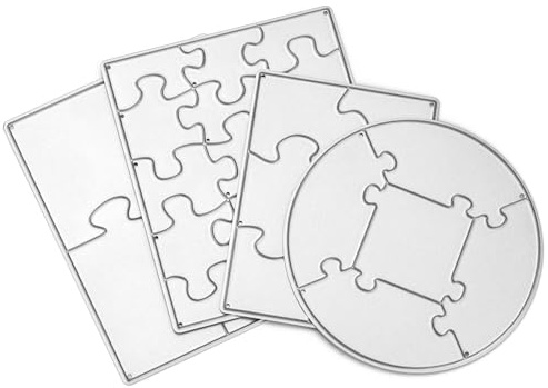 QWORK® Puzzle Stanzformen, Kohlenstoffstahl Stanzschablonen Metall Prägeschablonen für Scrapbooking, DIY Handwerk, Karten Machen