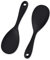 MARUKO Cucchiaio di Riso in Silicone Acciaio Inossidabile Cucchiaio da Servizio in Padella Antiaderente Utensile da Cucina con Foro per Appendere(Nero)