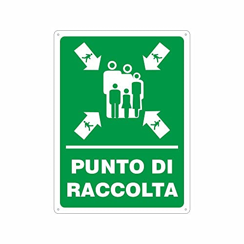 NEW CARTELLO SEGNALETICO - Punto di raccolta NUOVA LEGGE - Adesivo Extra Resistente, Pannello in Forex, Pannello In Alluminio (PANNELLO IN ALLUMINIO 30X42 CM)