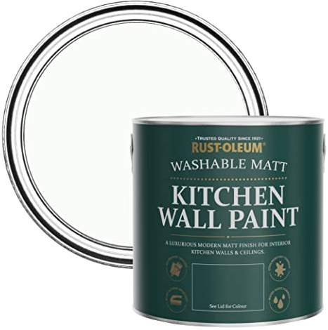 Rust-Oleum abwaschbare matte, geruchsarme weiß Küchenwandfarbe - Mondstein 2,5 Litres