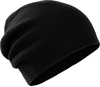 Villand Berretto in 100% Cashmere per Donne e Uomini con Confezione Regalo, Cappello Lavorato a Maglia in Cashmere a Doppio Strato, Berretto da Sci Invernale Oversize (Nero)