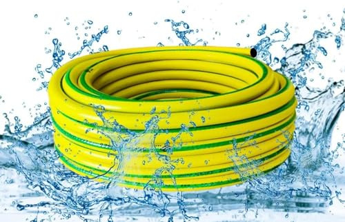 Berry Garden Hose Pipe | 50Mx 1/2 Inch, Yellow Multipurpose Watering Hose | Kink Resistant Radial Braided Reinforced Hose for Water Delivery and Gardening