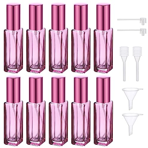 Segbeauty Parfüm Abfüller, Parfüm Zerstäuber Nachfüllbar, 10 Stück Perfume Atomizer 10ml, Parfum Zerstäuber für Unterwegs, Refillable Perfume Bottle für Damen Und Herren (Lila)
