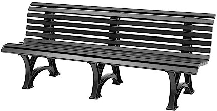 PROREGAL Gartenbank Jamaika | 4-Sitzer | Graphitgrau | HxBxT 80x200x64cm | Witterungs- & UV-beständiger Kunststoff | Parkbank Sitzbank Außenbereich Garten Balkon Terrasse