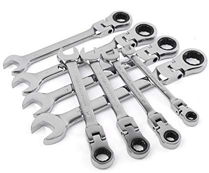 SchraubenschlüSsel Set,GabelschlüSselsatz 08.06 12er Flexible Ring-Maulschlüssel-Satz Ratsche Drehmomentschlüssel Spanner eine Reihe von Tasten (Color : 8pc 8 19mm)