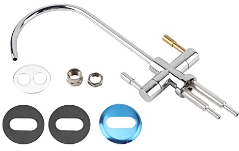 Mwrode Grifo De Fregadero De Doble Orificio De 1/4 Pulgadas, Grifo De Acero Inoxidable De ósmosis Inversa, Filtro De Agua Potable RO para Fregadero De Cocina Doméstico