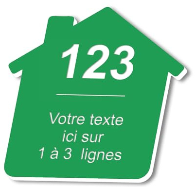 DELTA-SIGNALETIQUE.COM Targa autoadesiva personalizzata con incisione per cassetta postale con nome e numero a forma di casa, colore verde chiaro, dimensioni 8 x 8 cm
