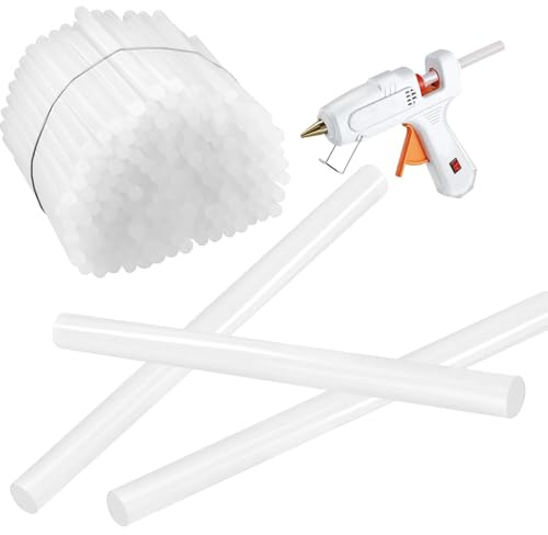 DAKFOOK 112 Pcs Hot Glue Sticks 11 x 190mm, Transparent Universal Glue Gun Sticks, Glue Sticks for Glue Gun Diy, Crafts, Repairs