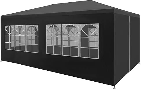 ShCuShan Partyzelt 3x6 m Anthrazit Faltpavillon Wasserdicht Stabil Faltbar Pavillon 3x6 Wasserdicht Stabil