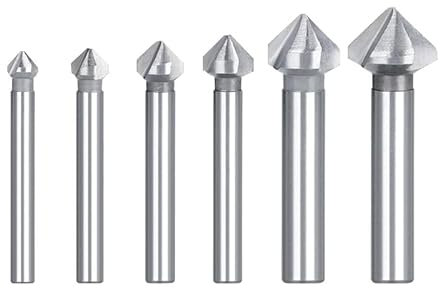 Ddyspan Runder Schaft, 6-teilig, 3 Nuten, 90 Grad, HSS-Fasenfräser, Schaftfräser, Senker-Bohrer-Set, 6,3–20,5 Mm