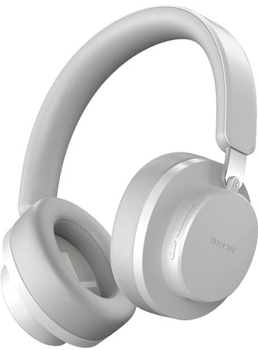 TSYUCXH Noise Cancelling Headphones Wireless Bluetooth, Over Ear Headphones Bluetooth with Microphone, Cancelling Wireless Headphone Over Ear, 65h Playtime, Clear Calls, Comfort Fit For Travel (Grey)