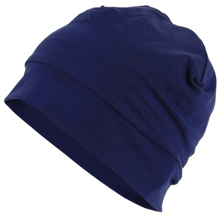 1 Pezzi Cappello Cotone Uomo,Berretto da Notte Leggero Traspirante Winter Stretch Cap Sciare Cappucci del Cranio Berretto per Tutte le Stagioni,Copricapo Uomo per la Notte,Casco Moto,Bici-Blu Zaffiro