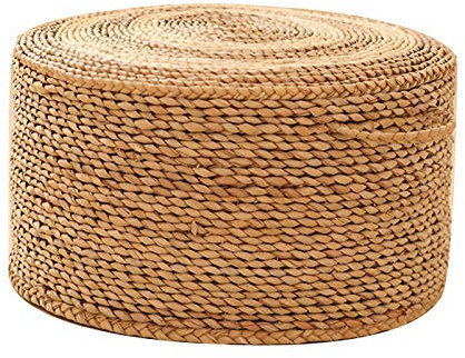 Handgestrickter Rattan-Stroh-Pouf für Wohnzimmerdekoration