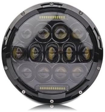 1x LED 7 Zoll Scheinwerfer mit Blinkleuchte 70W 12/24V Tuning mit Tagfahrlicht IP67 Wasserdicht E9 Prüfzeichen Fernlicht Weiß / Orange Neu 4 Funktionen Auto PKW Offroad Motorrad SUV 4x4 Landtechnik