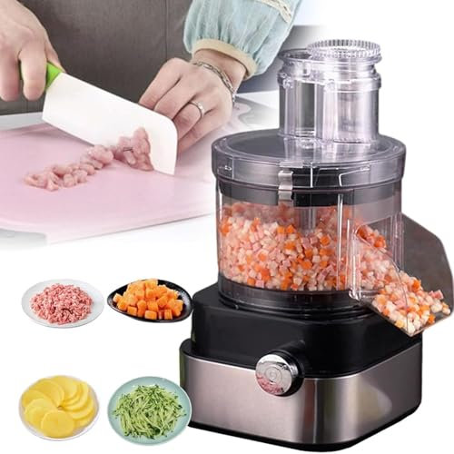 LSBHPPD 600w Coupe Legume Cube Electrique avec Grille à 5 Cubes Capacité 5.0l Hachoir à Fruits Et Légumes Carottes,Pommes De Terre,Oignons Hachoir pour La Maison,Commerciaux,220V