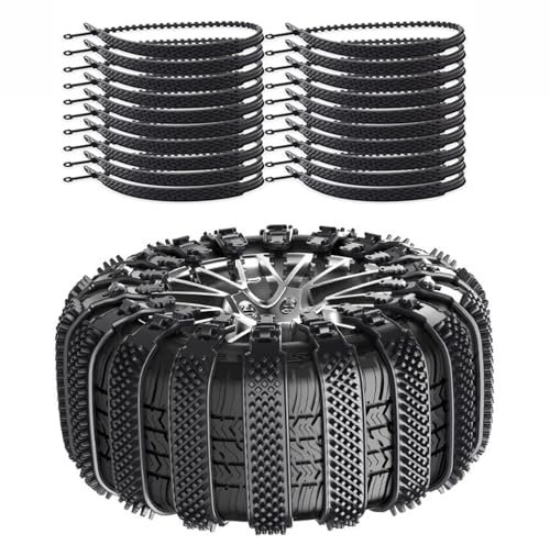LNZKX Catene Neve Auto per VW Passat Sedan B8 B7 B6 B5 B4 / CC Coupé/Variant Wagon Estate, Reusable Catene Regolabili Antiscivolo Auto Fascette Cavi per Pneumatici da 165-275mm,20Pcs-Black