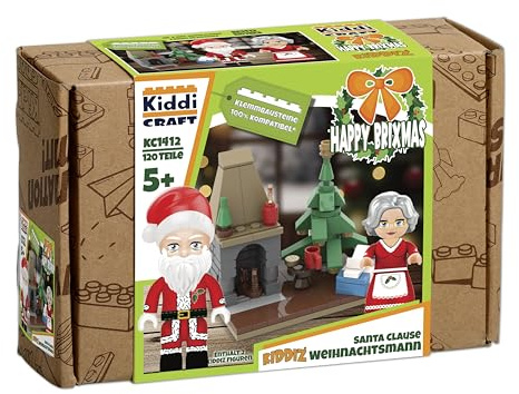 KIDDICRAFT KC1412 KIDDIZ Pack de Figurines : Père Noël - Figurines de Blocs de serrage
