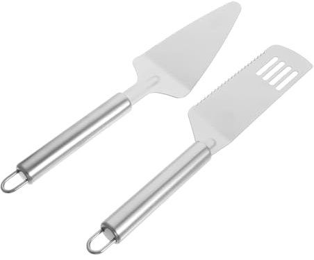 PRETYZOOM Utensilios De Cocina Para Pizza y Tartas 2 Espátulas De Acero Inoxidable Diseño Moderno
