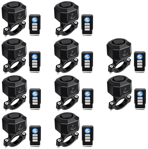 NineLeaf Bike Alarms for Ebikes, Anti Theft Bike Alarm, Bicycle Alarm System, Motorcycle Alarm, IP65 Waterproof, Anti-theft, USB-C Rechargeable, for Bicycles, Motorcycles, E-bikes,Car, 10PK