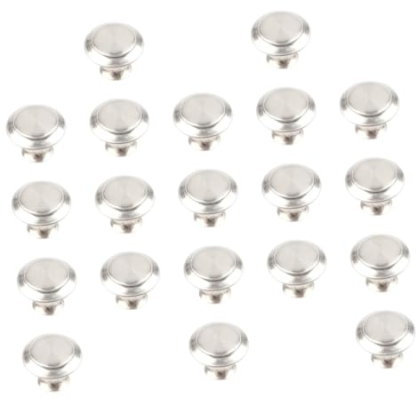 DIYEAH 20pcs Round Stainless Steel Drawer Cabinet Knobs Single Hole Handle Furniture Cupboard Closet Puller Without Screws